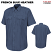 French Blue Heather - Horace Small Men's Sentry Plus Short Sleeve Shirt With Zipper # HS1231