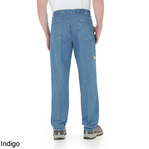Wrangler Rugged Wear 100% Cotton Red Fleece Lined Blue Denim Jeans Size 33  x 30