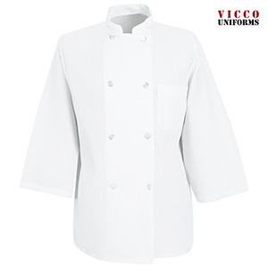 Chef Designs 0402 White 3/4 Sleeve Chef Coat - 0402WH