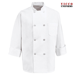 Chef Designs 0403 Eight Pearl-Button Chef Coat - No Thermometer Pocket