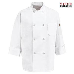 Chef Designs 0413 Eight Pearl-Button Chef Coat with Thermometer Pocket