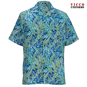 Edwards 1032 - Unisex Shirt - Tropical Leaf Print Camp