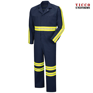 Red Kap Men's Enhanced Visibility Twill Action-Back Coverall - CT10EN