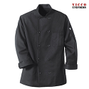 Chef Designs 0425 Ten Pearl Buttons Chef Coat in Black